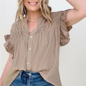 Cozy Casual Light Brown Blouse